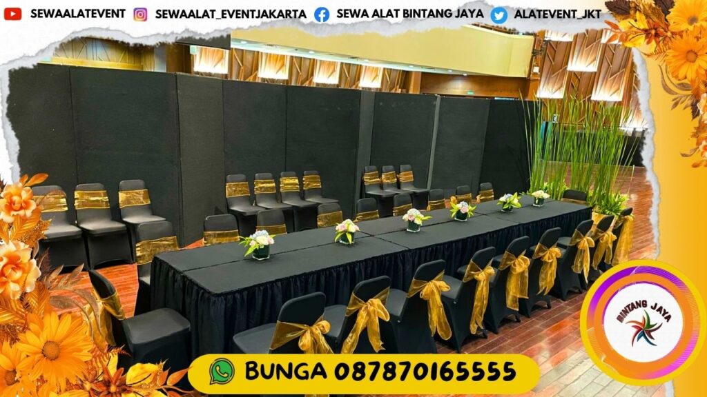 SEWA MEJA TYPE IBM 45X180CM COVER HITAM DI JAKARTA DAN SEKITARNYA