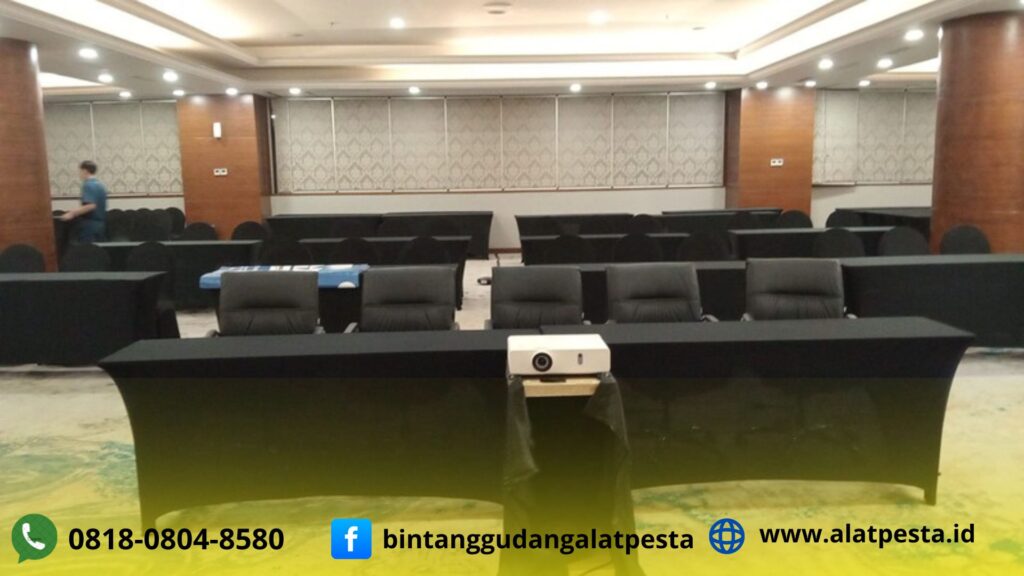 Sewa Meja Ibm Cover Hitam Event HK Tower Jakarta