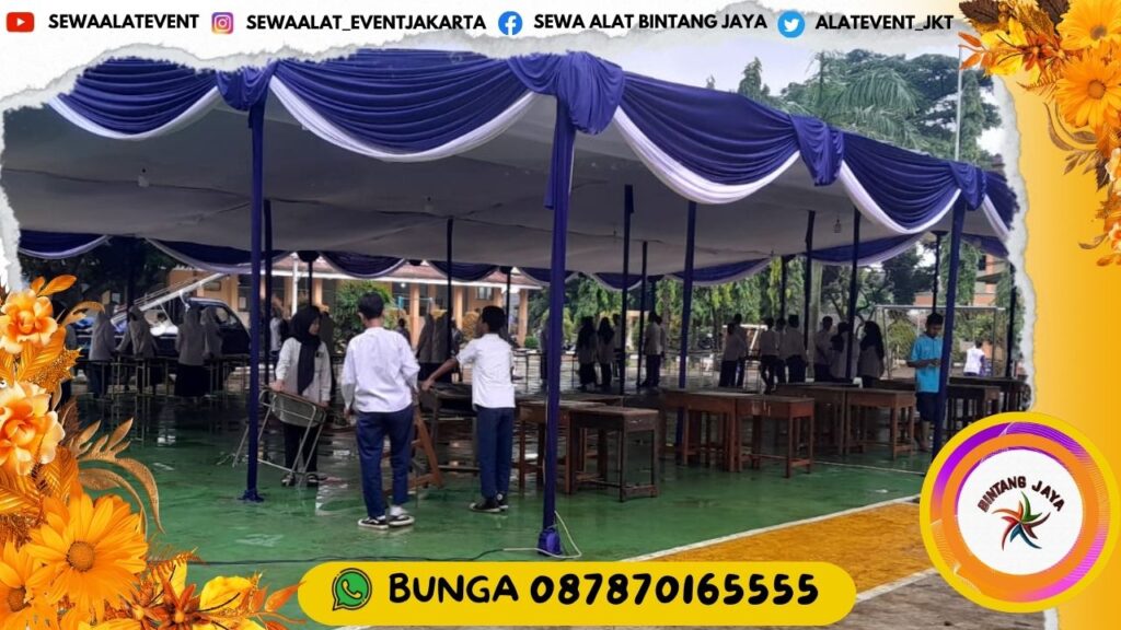 SEWA TENDA TYPE PLAFON RUMBAI BIRU PUTIH UNTUK ACARA ANDA AREA JAKARTA