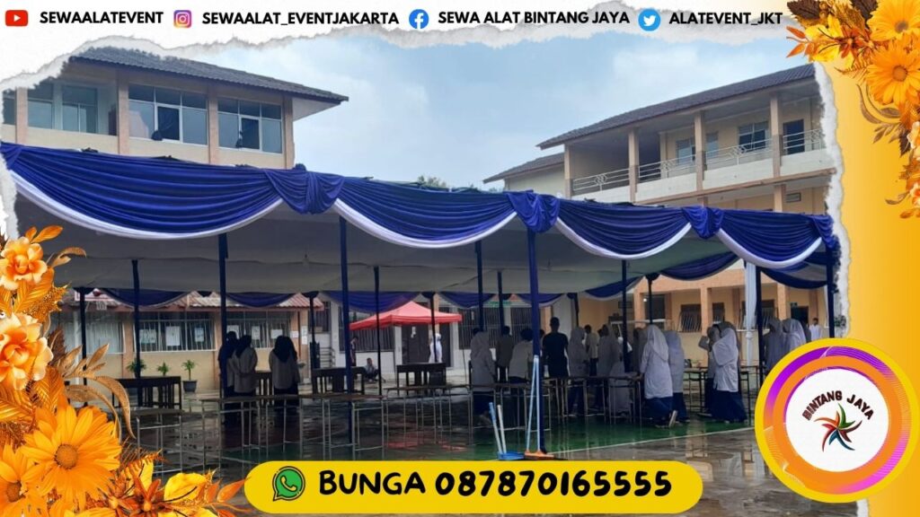SEWA TENDA TYPE PLAFON RUMBAI BIRU PUTIH UNTUK ACARA ANDA AREA JAKARTA