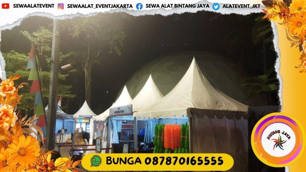 RENTAL TENDA POS MUDIK TYPE SARNAFIL KERUCUT AREA JAKARTA FREE ONGKIR PROMO LEBARAN