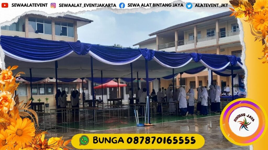SEWA TENDA TYPE PLAFON RUMBAI BIRU PUTIH UNTUK ACARA ANDA AREA JAKARTA