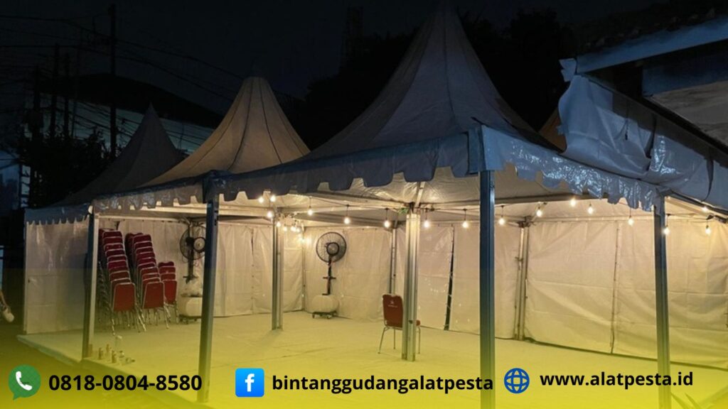 Rental Tenda Bazar Karnaval Type Sarnafil Kerucut Putih Jakarta