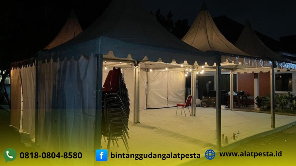Rental Tenda Bazar Karnaval Type Sarnafil Kerucut Putih Jakarta