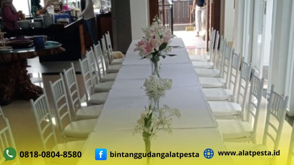 Sewa Meja 120x80cm, Kursi Dan Air Cooler Jakarta