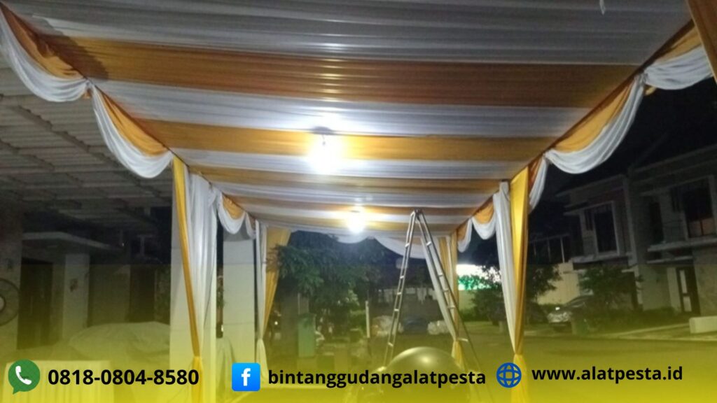 Sewa Tenda Serut Putih Gold Area Summareccon Bekasi
