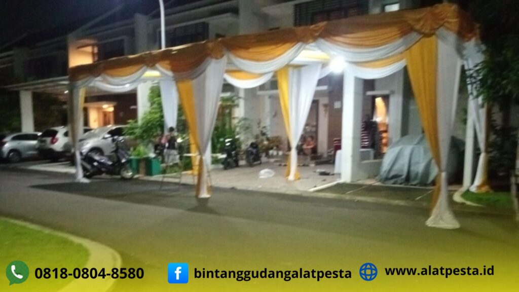 Sewa Tenda Serut Putih Gold Area Summareccon Bekasi