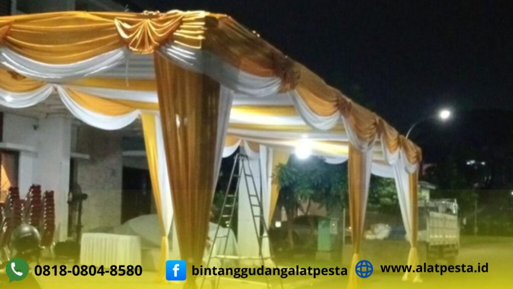Sewa Tenda Serut Putih Gold Area Summareccon Bekasi