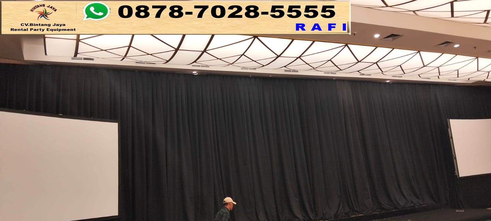 Rental Black Curtain Berkualitas Bahan Tebal Jakarta