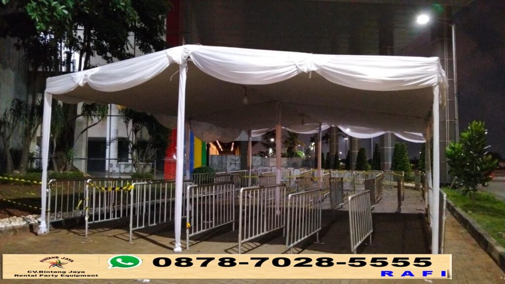 Pusat Sewa Tenda Konvensional Dekorasi Kain Plafon Putih Cikarang