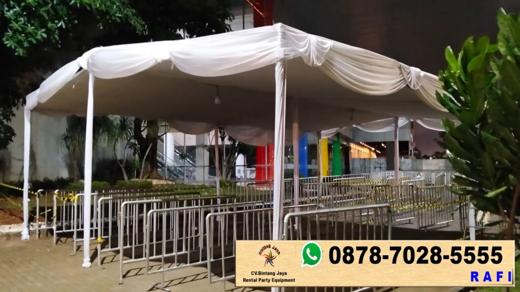 Pusat Sewa Tenda Konvensional Dekorasi Kain Plafon Putih Cikarang