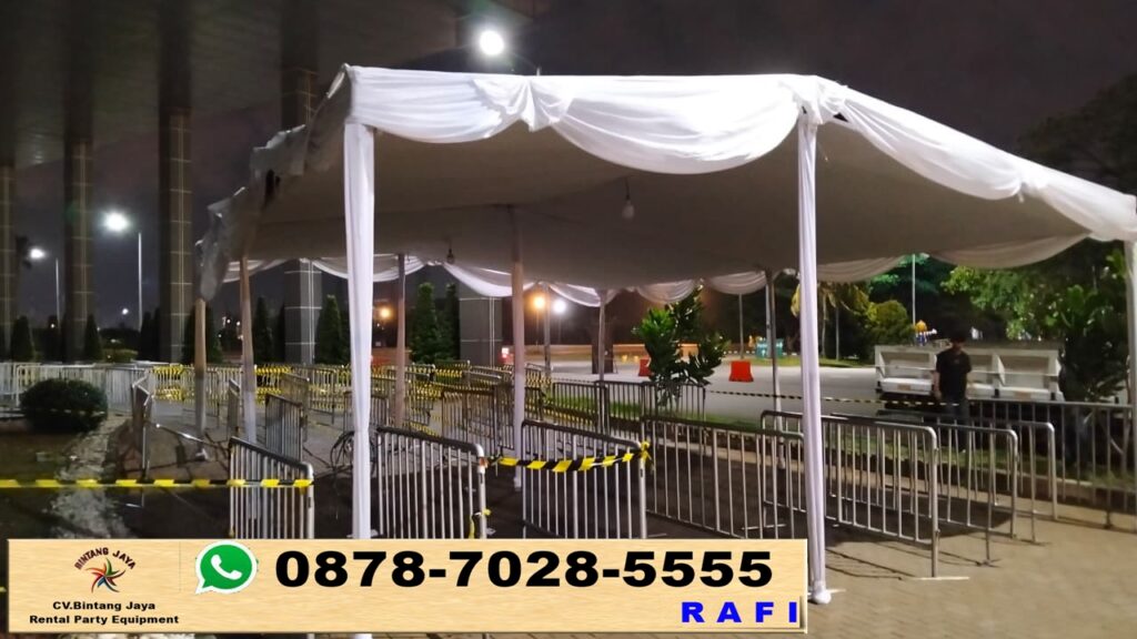 Pusat Sewa Tenda Konvensional Dekorasi Kain Plafon Putih Cikarang