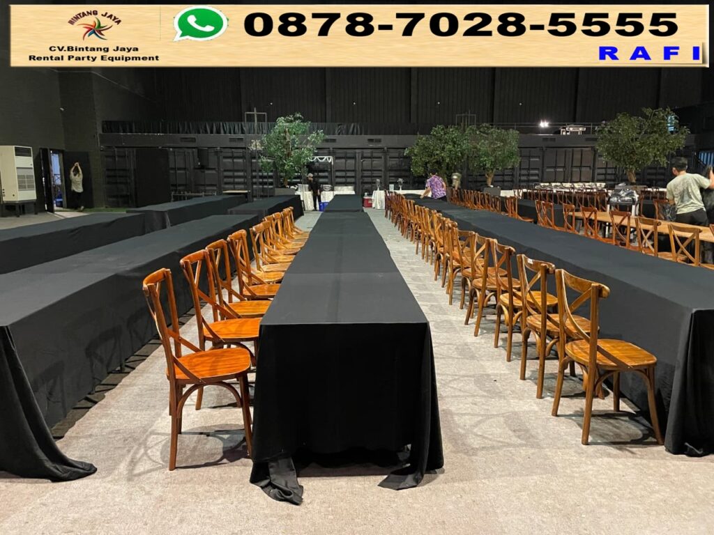 Pusat Sewa Cross Back Chairs VIP Dan Meja Kotak Depok