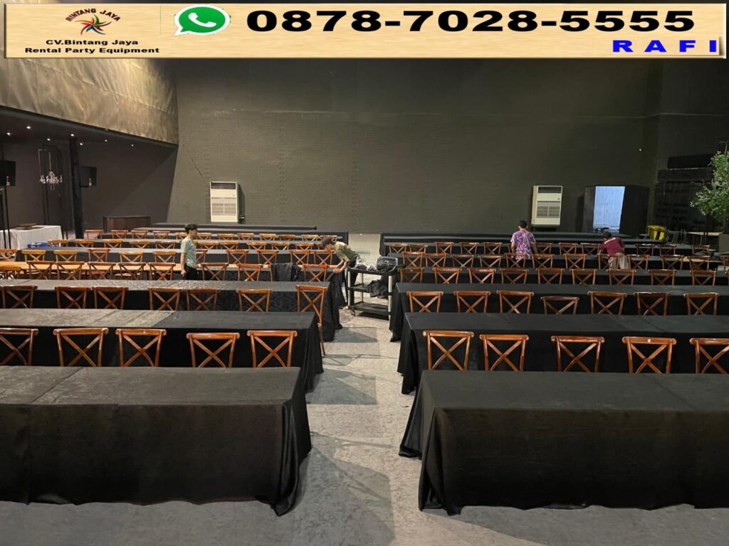 Pusat Sewa Cross Back Chairs VIP Dan Meja Kotak Depok