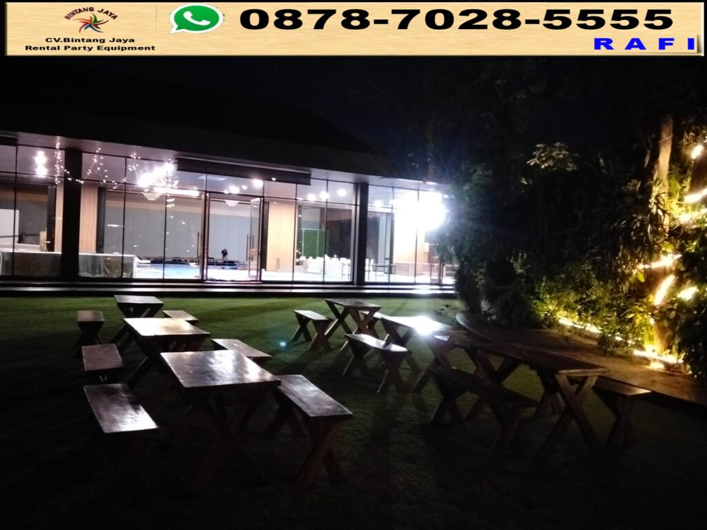 Rental Meja Kursi Taman Outdoor Type Kayu Mahoni Area Bogor