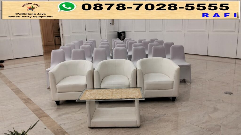 Rental Sofa Oval Putih Dan Kursi Futura Jakarta