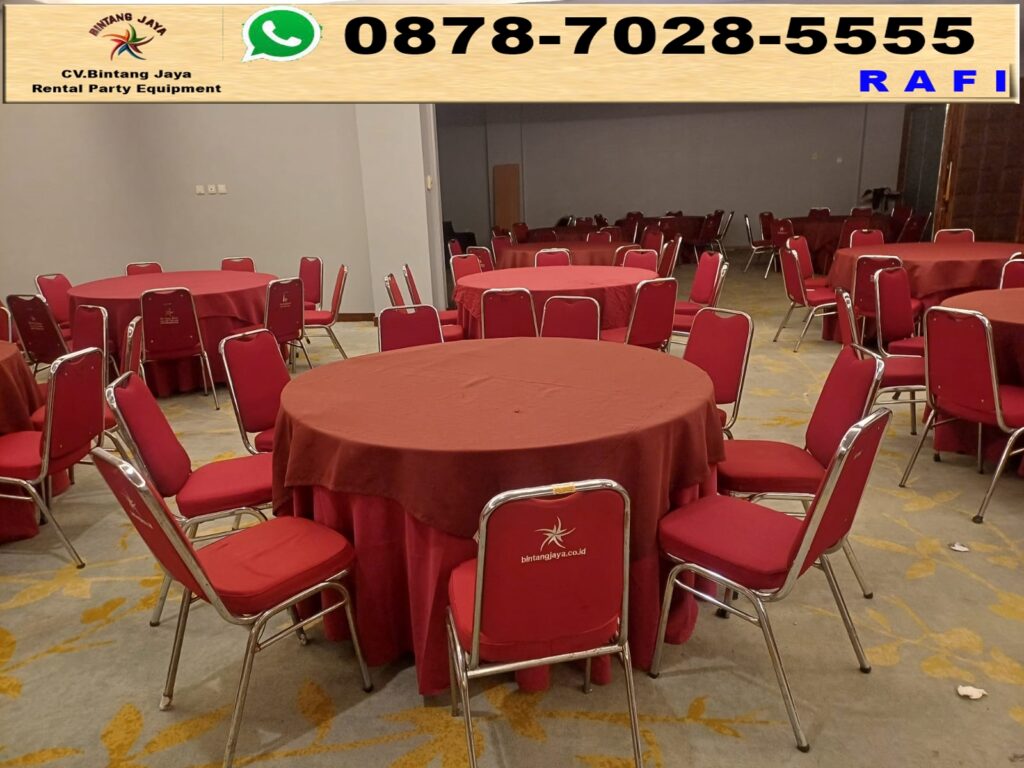 Sewa Kursi Polos Dan Round Table Cover Tebar Merah BSD