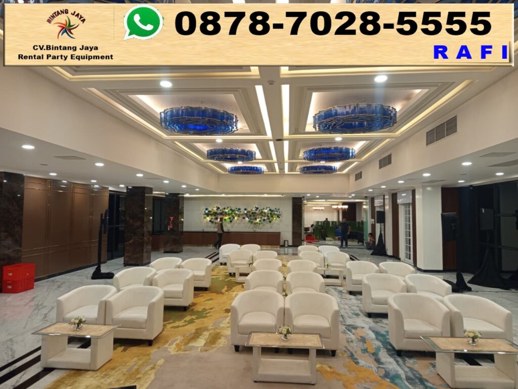 Sewa Meja Dan Sofa Oval Putih Event Area Jakarta