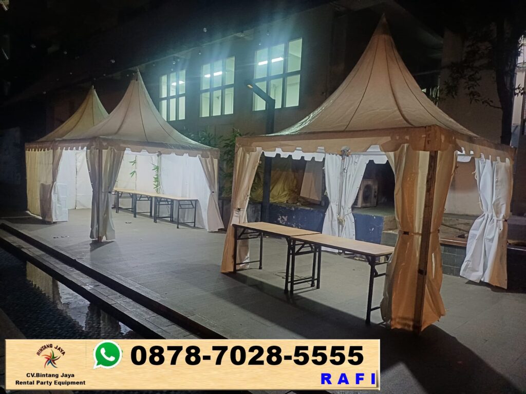 Sewa Meja Kotak HPL Sarnafil 3x3 Kursi Futura Event Cibis Park