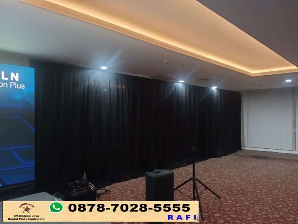 Sewa Tirai Hitam Event Menara Jamsostek Jakarta