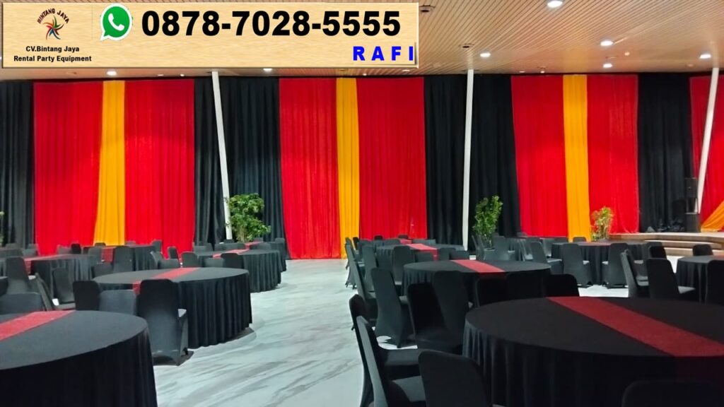 Rental Round Table Dan Kursi Cover Hitam Area BSD Tangerang
