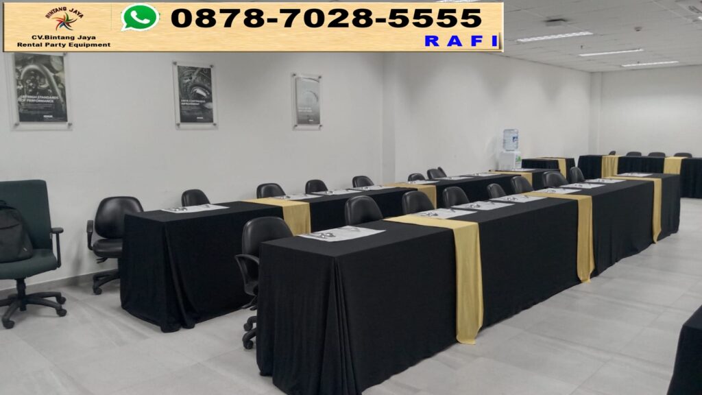 Rental Meja Kotak Alas Hitam Set Kursi Direktur Jakarta