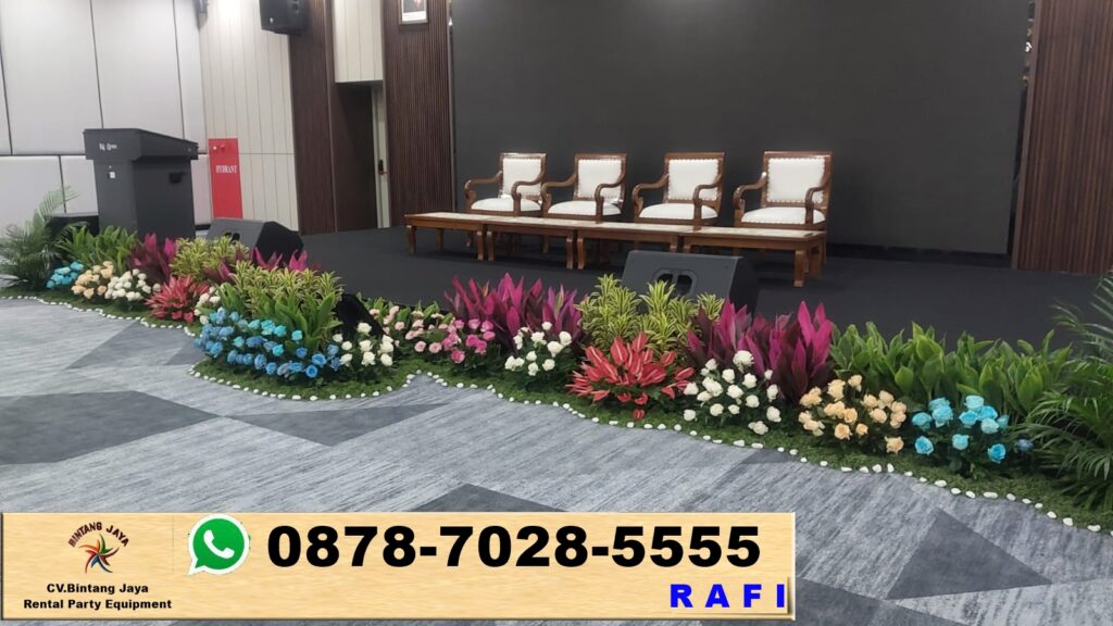 Sewa Kursi Kayu VIP, Panggung, Mini Garden Dan Meja Area Bekasi