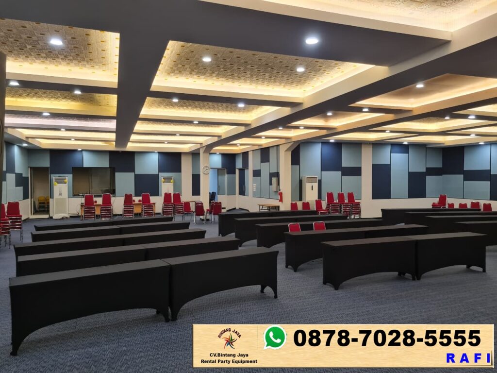 Sewa Meja Ibm Taplak Hitam Dan Kursi Stainless Polos Jakarta