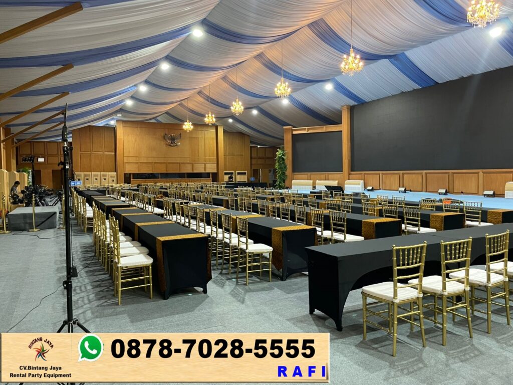 Rental Meja Ibm Hitam Set Tiffani Gold Event Istana Merdeka