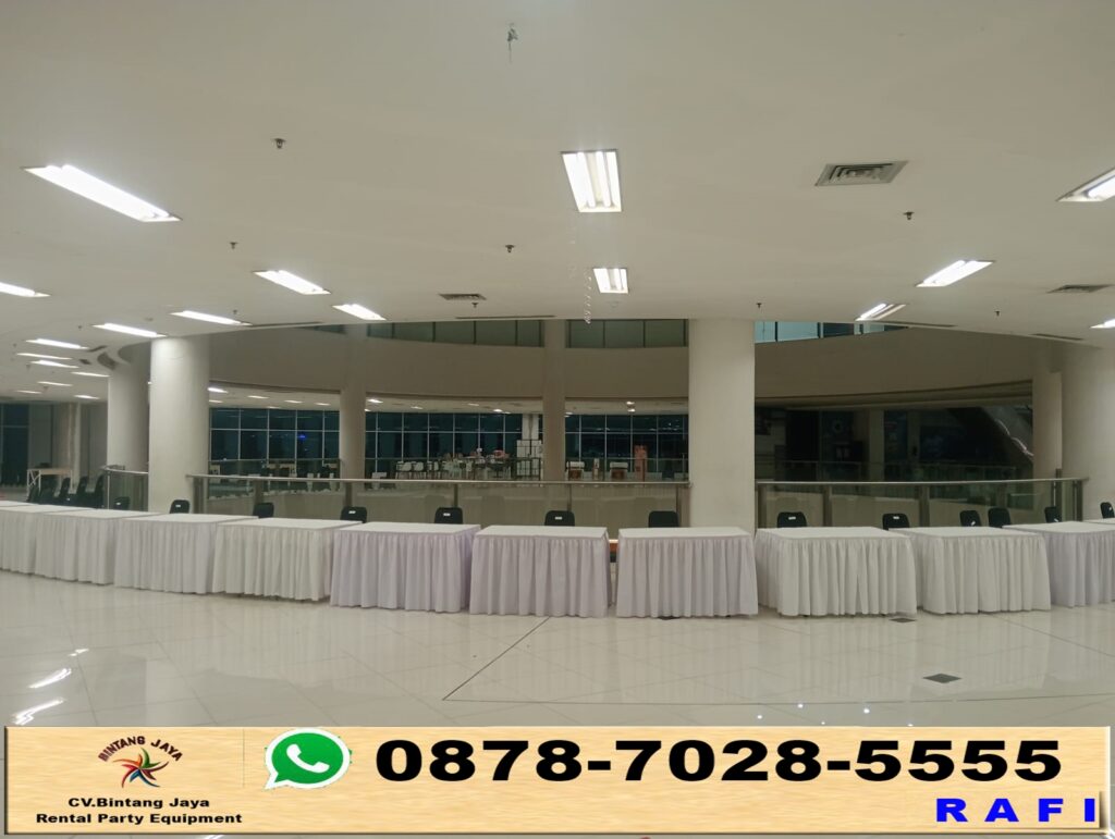Sewa Meja Kotak Taplak Putih Bersih Area Cipinang Jaktim