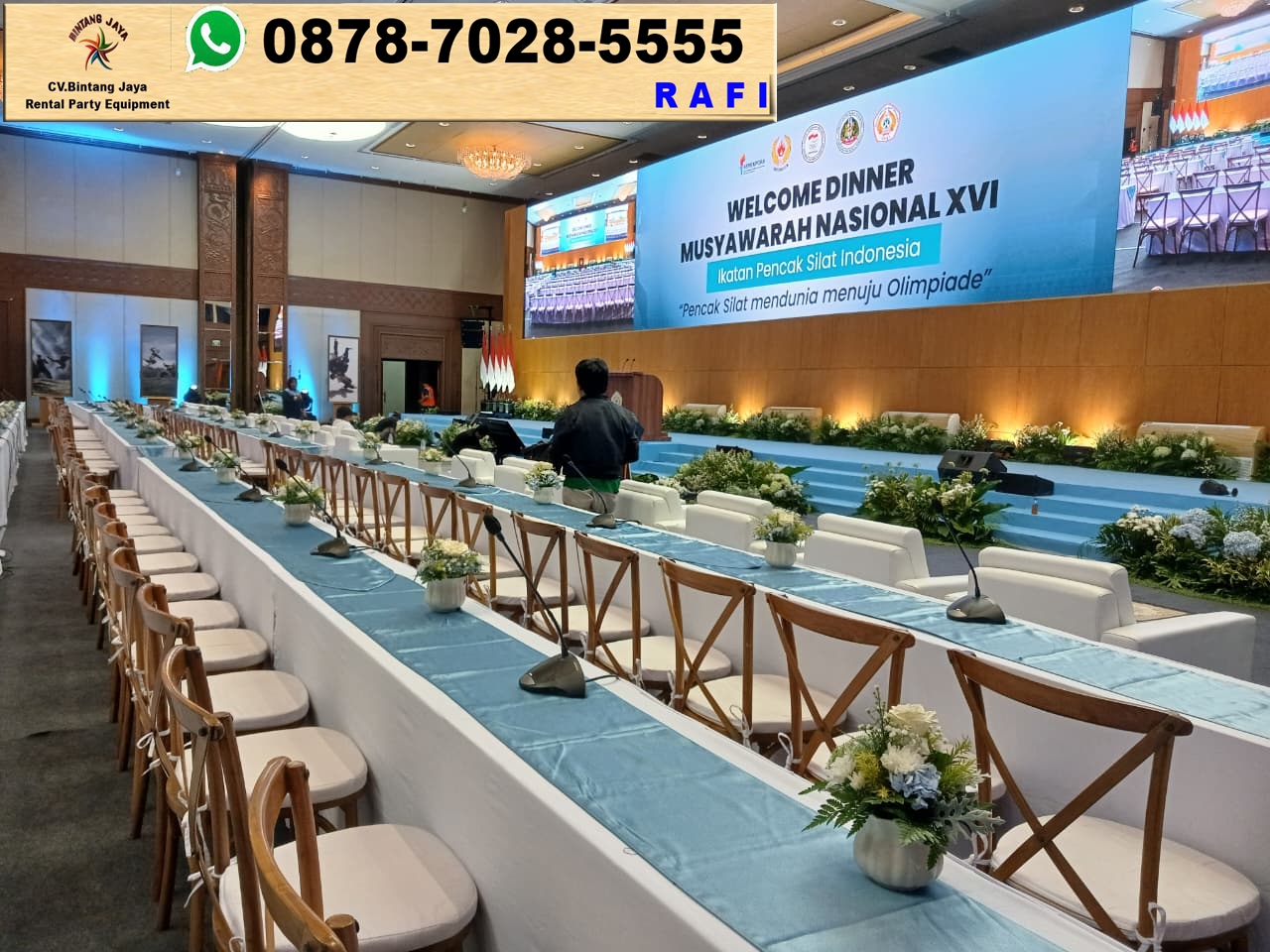 Sewa Meja Kursi Di Jakarta - Meja Kotak Dan Kursi Cross Back