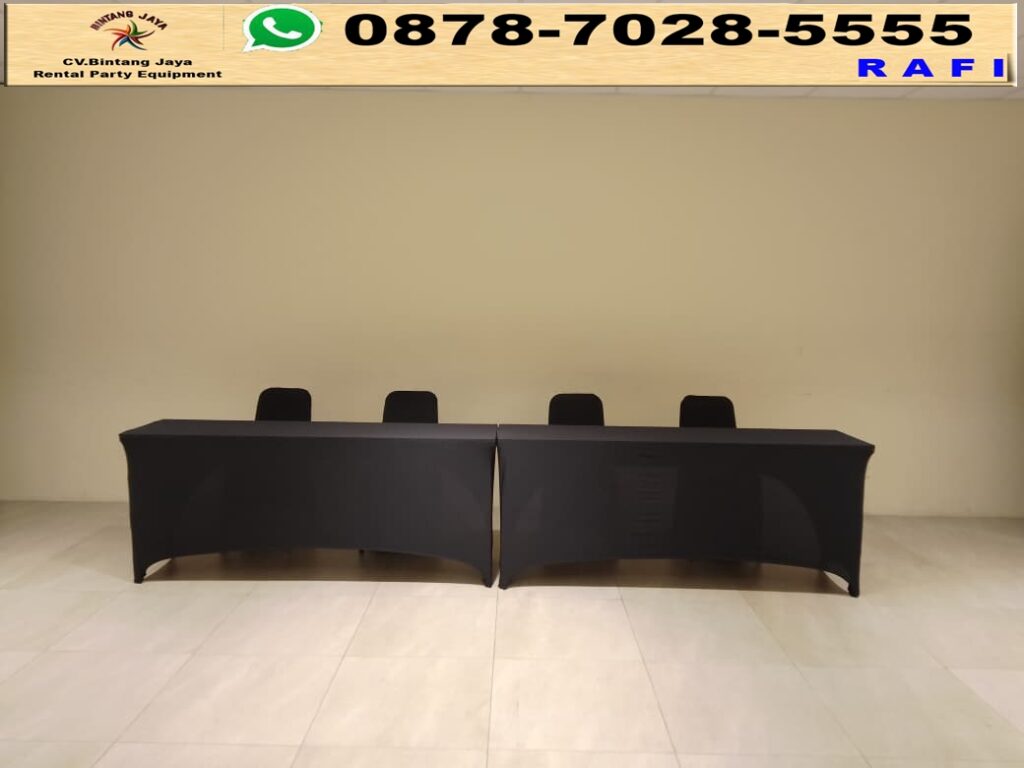 Rental Kursi Serta Meja Taplak Ketat Hitam Depok