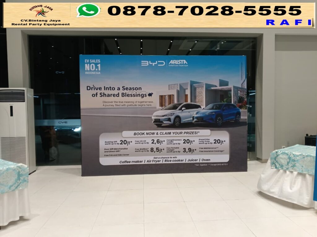 Sewa Backdrop Dan Meja Bulat Set Kursi Event Jakarta