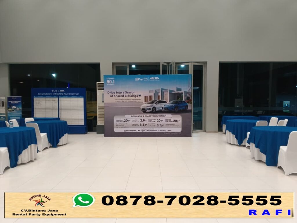 Sewa Backdrop Dan Meja Bulat Set Kursi Event Jakarta