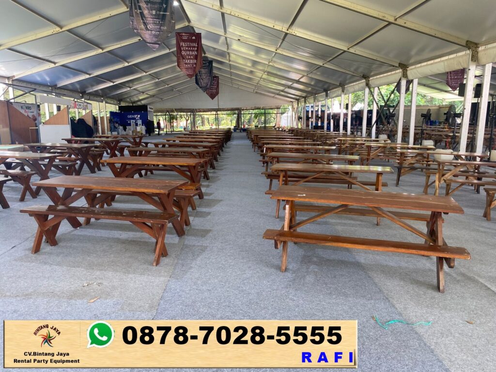 Sewa Bangku Dan Meja Taman Kayu Event Pondok Labu