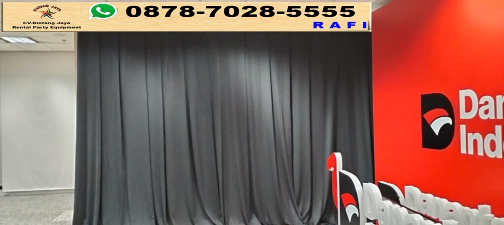 Rental Black Curtain Event Gedung Dharmais Bekasi