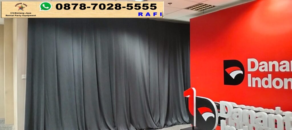 Rental Black Curtain Event Gedung Dharmais Bekasi