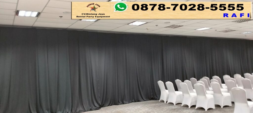 Rental Black Curtain Event Gedung Dharmais Bekasi