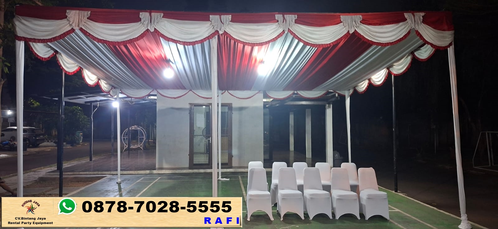 Rental Tenda Dekorasi Merah Putih Event Metland Tambun Bekasi