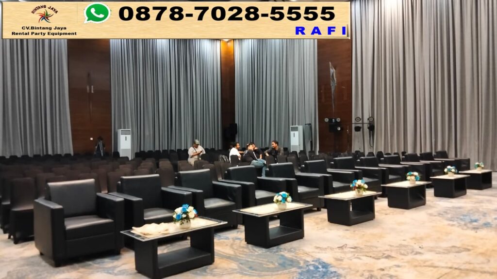 Sewa Sofa Hitam Kotak, Meja VIP Hitam Dan Meja IBM Jakarta