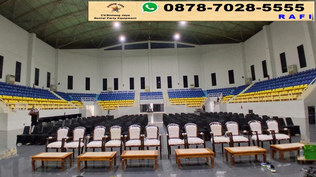 Rental Arm Chairs, Meja VIP Dan Podium Cokelat Cibubur