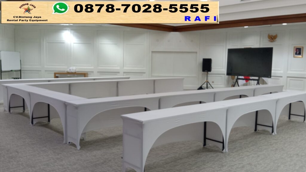 Rental Ibm Table Dan Meja Persegi Panjang Ukuran 45x180cm Jakarta