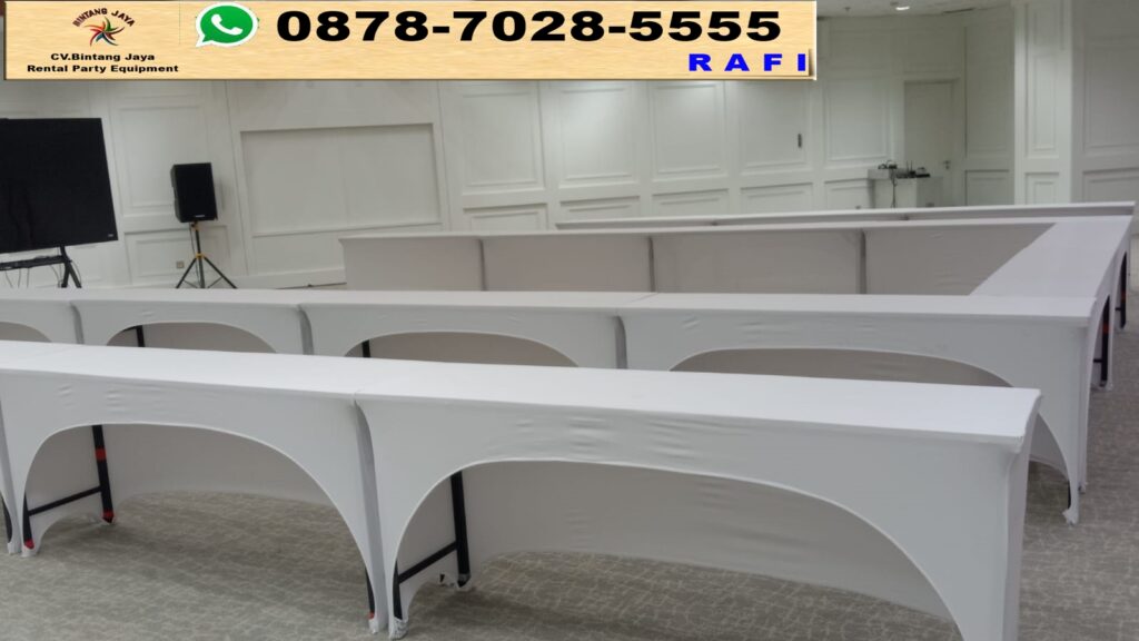 Rental Ibm Table Dan Meja Persegi Panjang Ukuran 45x180cm Jakarta