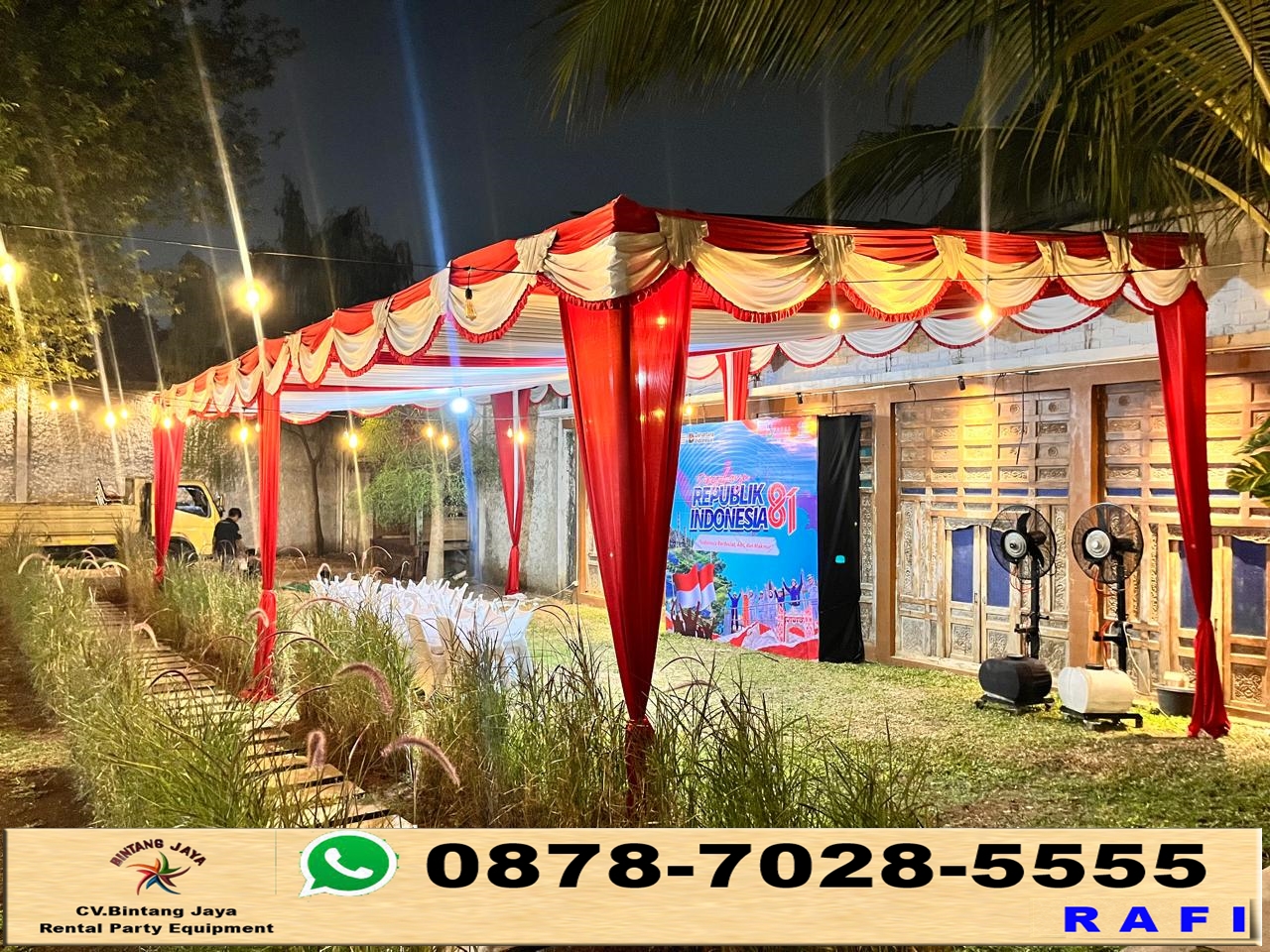 Rental Tenda Serut, Misty cool, Backdrop, Meja Bulat Dan Kursi Jakarta