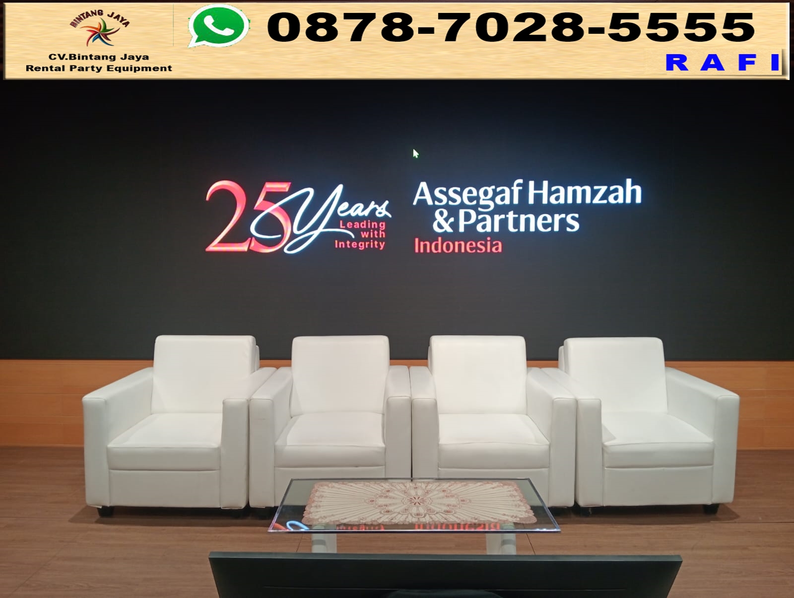 Sewa Meja Dirmy Dan Sofa Single Putih Type Kotak Jakarta