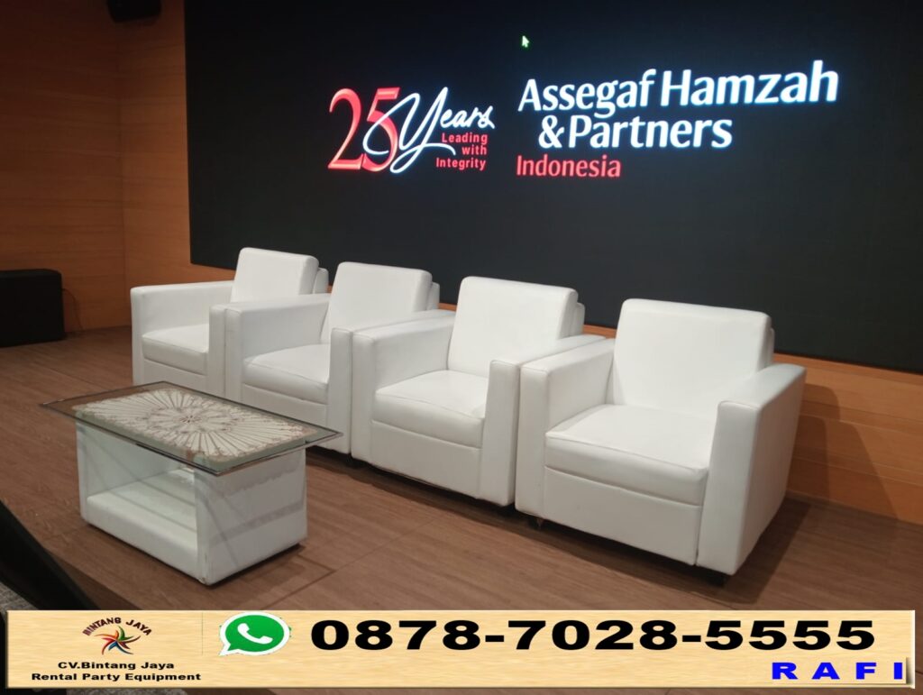 Sewa Meja Dirmy Dan Sofa Single Putih Type Kotak Jakarta