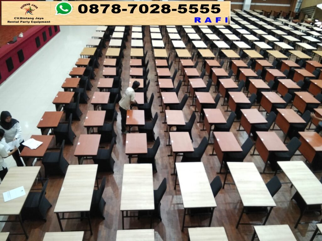 Sewa Meja Test & Meja HPL Lipat Polos Event PKN STAN Jakarta