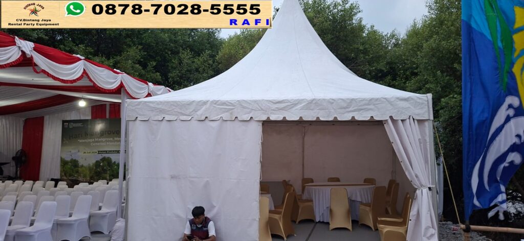 Sewa Sarnafil Tenda Kerucut Atap Putih Cilangkap Jakarta