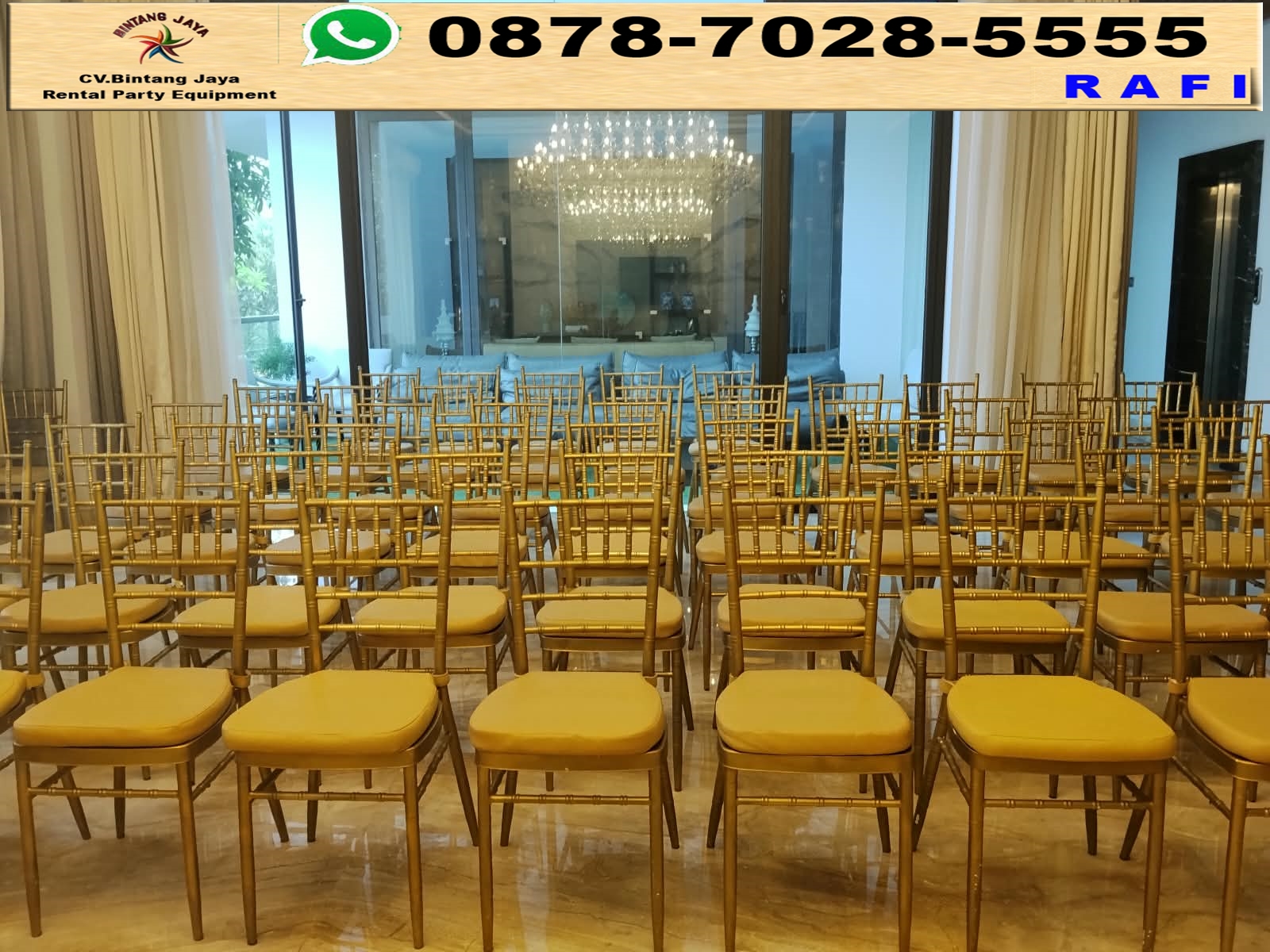 Sewa Kursi Tiffany Besi Putih Dan Gold Jakarta 0878-7028-5555
