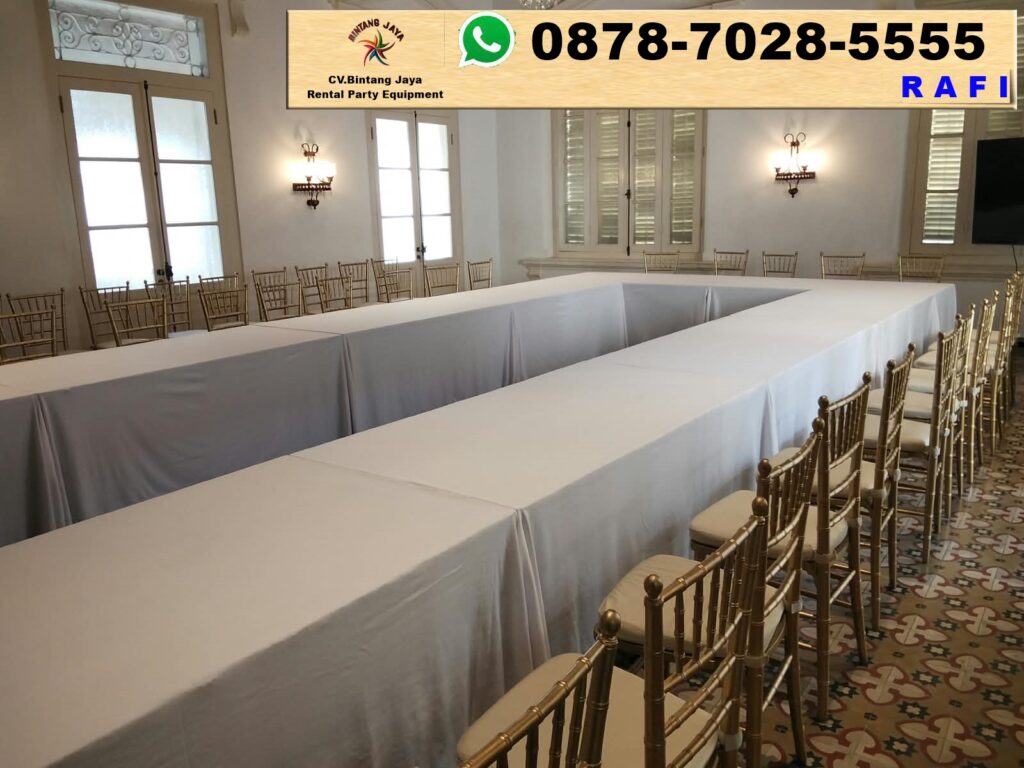 Sewa Meja Kotak Cover Tebar Dan Tiffany Gold Jakarta 0878-7028-5555